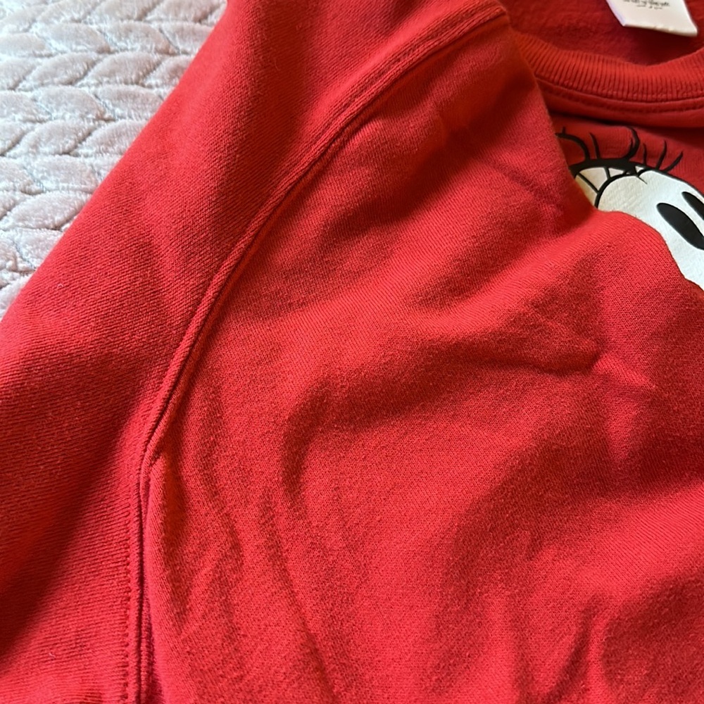Minnie Mouse balloon sleeve oversize sweatshirt Disney Parks 2X rare rd & pink - Picture 4 of 10